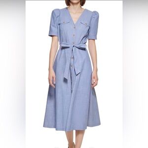 NWT Calvin Klein Chambray Dress Size 12